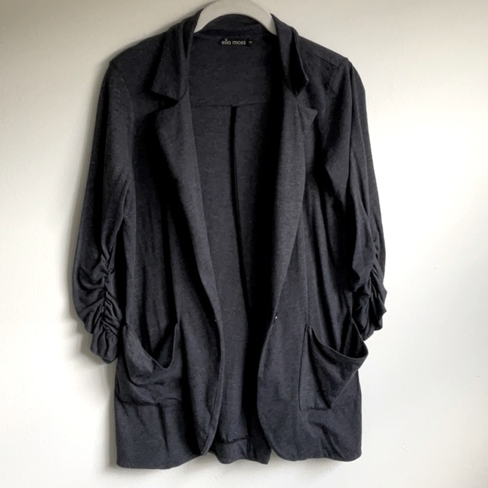 Ella moss dark grey cotton blazer